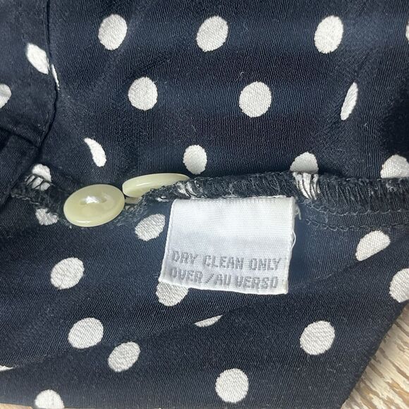 Vintage Liz Claiborne Petite Sz 8 M Blouse Hidden Button Front Polka Dots Office - Picture 8 of 15